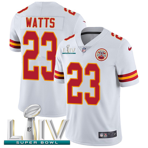 Kansas City Chiefs Nike #23 Armani Watts White Super Bowl LIV 2020 Men Stitched NFL Vapor Untouchable Limited Jersey